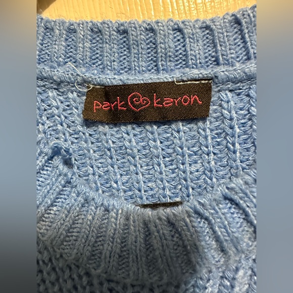 Open Shoulder Blue Sweater - Picture 5 of 5